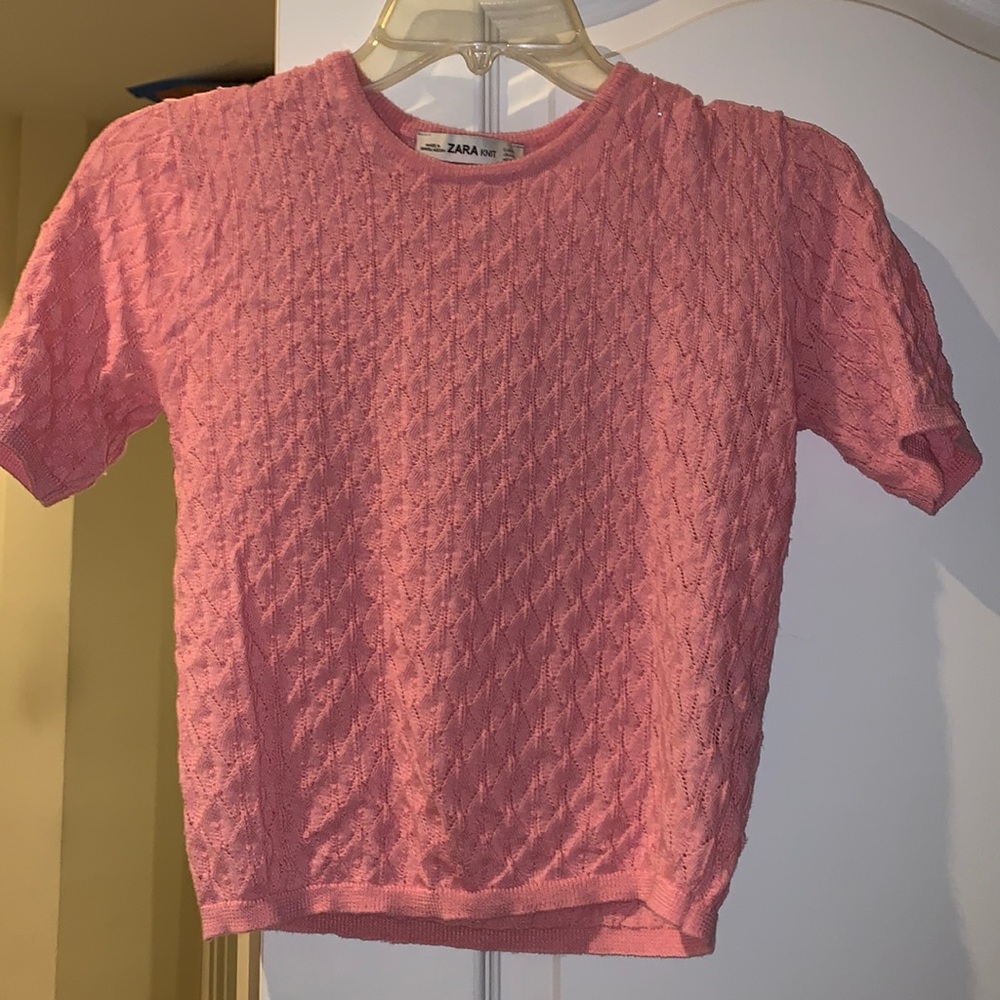 Pink knit t-shirt